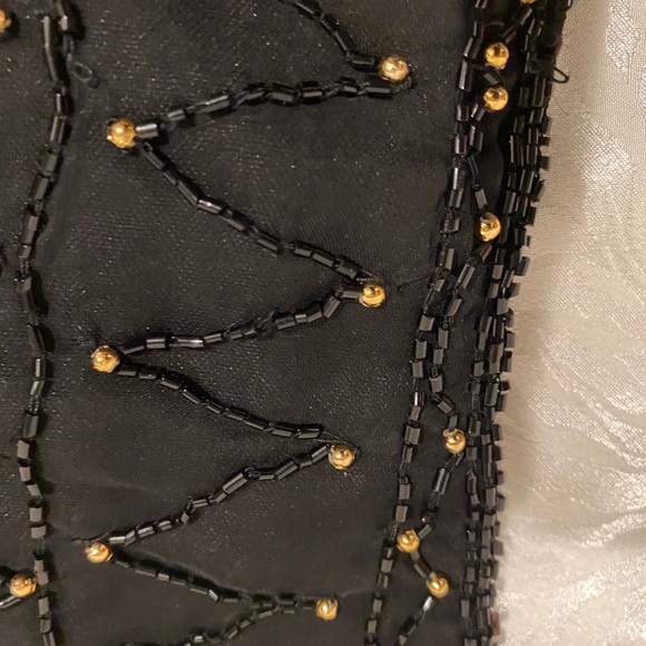 Vintage Cotton Zone 100% Silk Studs Sequins Vest M - Picture 6 of 6